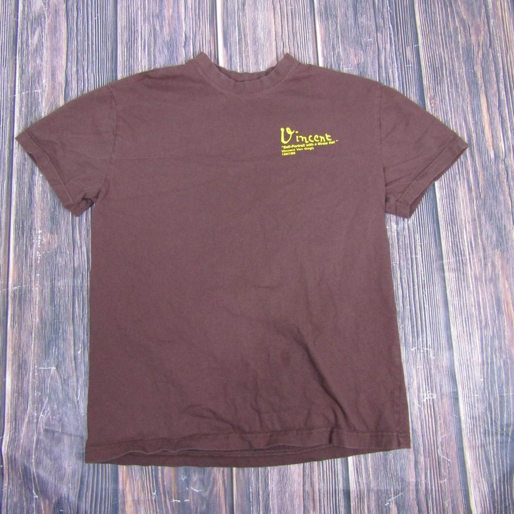 Return To Sender Adult Medium Vincent Van Gogh Graphic Tee T Shirt Brown